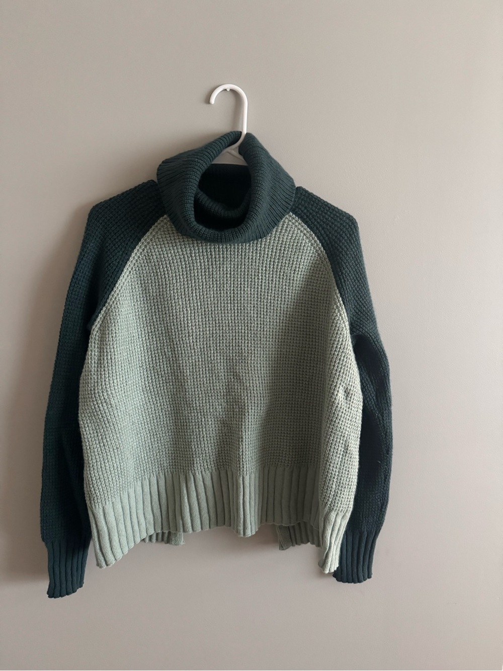 Madewell Turtleneck Colorblock Knit Sweater - Green